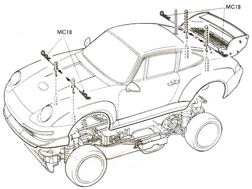 Tamiya PIAA Porsche 911 #58215 TA03R-S bodyshell