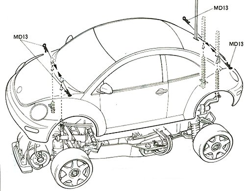 Tamiya Volkswagen New Beetle #58217 FF01 Bodyshell