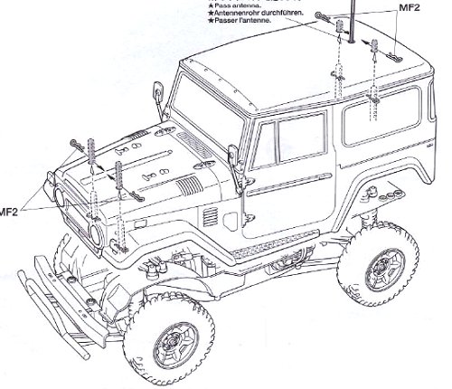 Tamiya Toyota Land Cruiser 40 - Zwart-Special #58564 CC-01 bodyshell