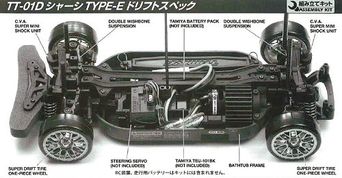 Tamiya TT-01D Type-E (TT-01ED) Chassis
