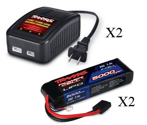 Traxxas 5000Mah LiPo-Batteries and Chargers