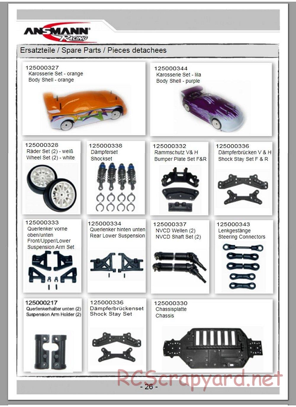 Ansmann - ARE-2 - Parts List - Page 1