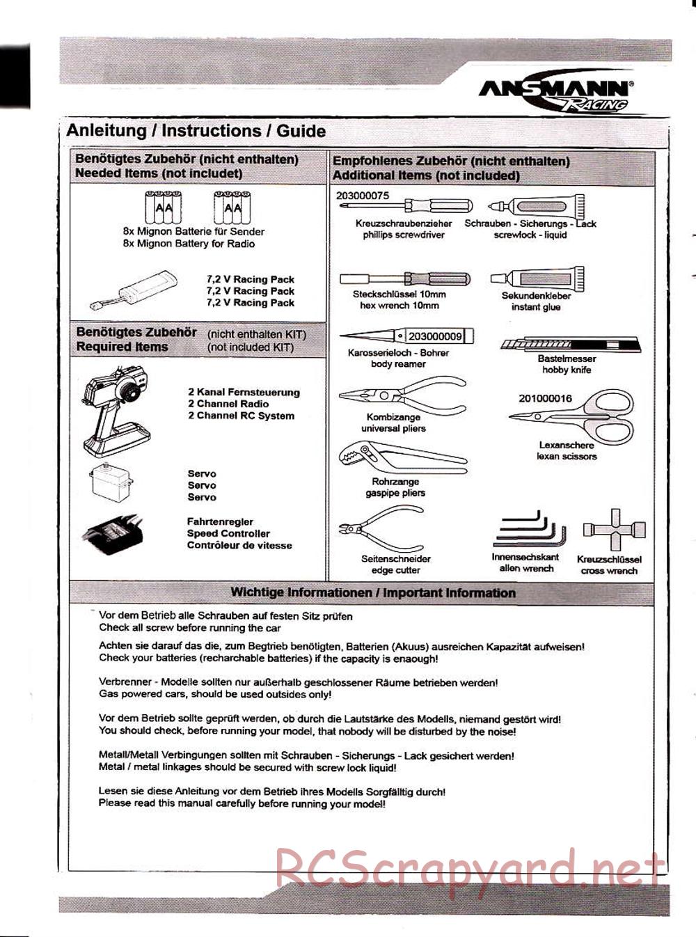 Ansmann - C.O.R.E. Truck Brushless - Manual - Page 2