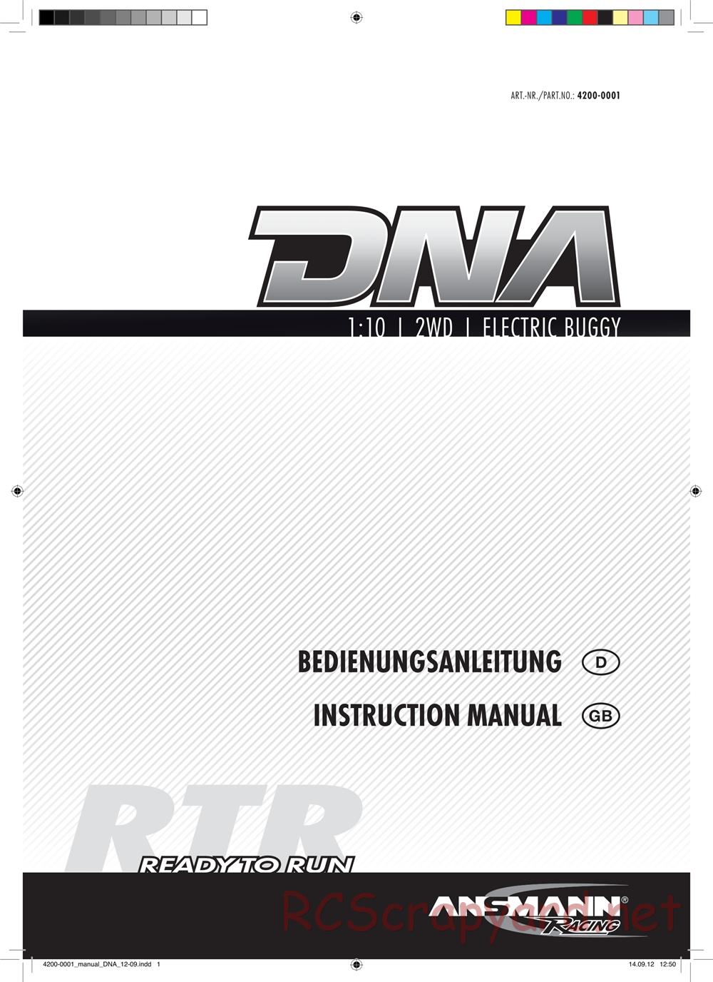 Ansmann - DNA RTR - Manual - Page 1