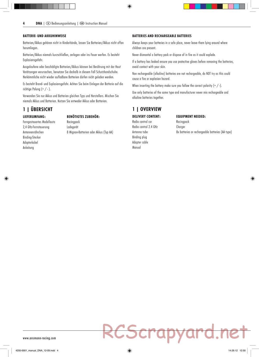 Ansmann - DNA RTR - Manual - Page 4