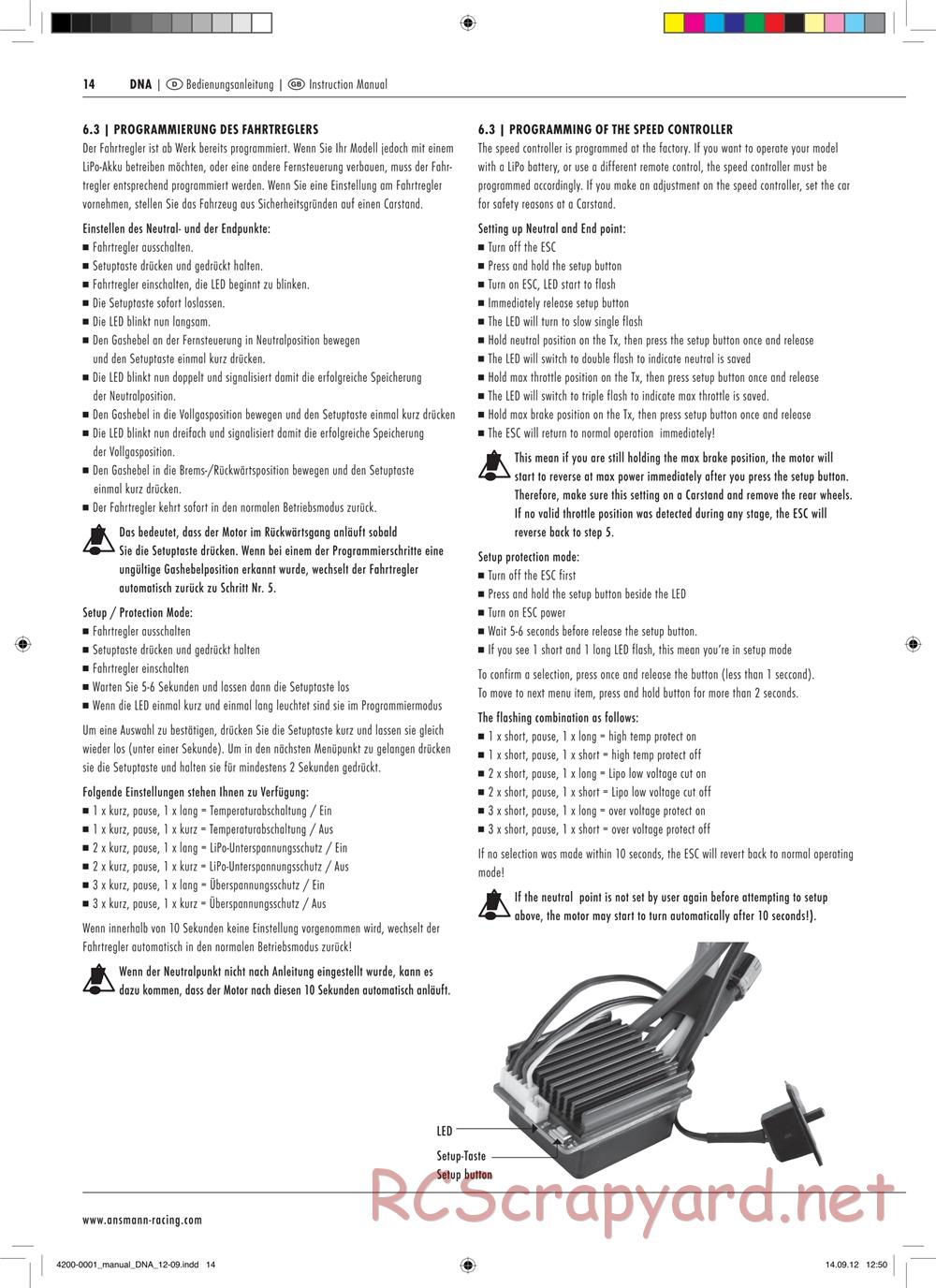 Ansmann - DNA RTR - Manual - Page 14