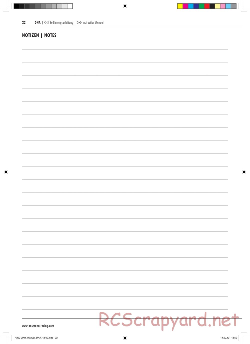 Ansmann - DNA RTR - Manual - Page 22