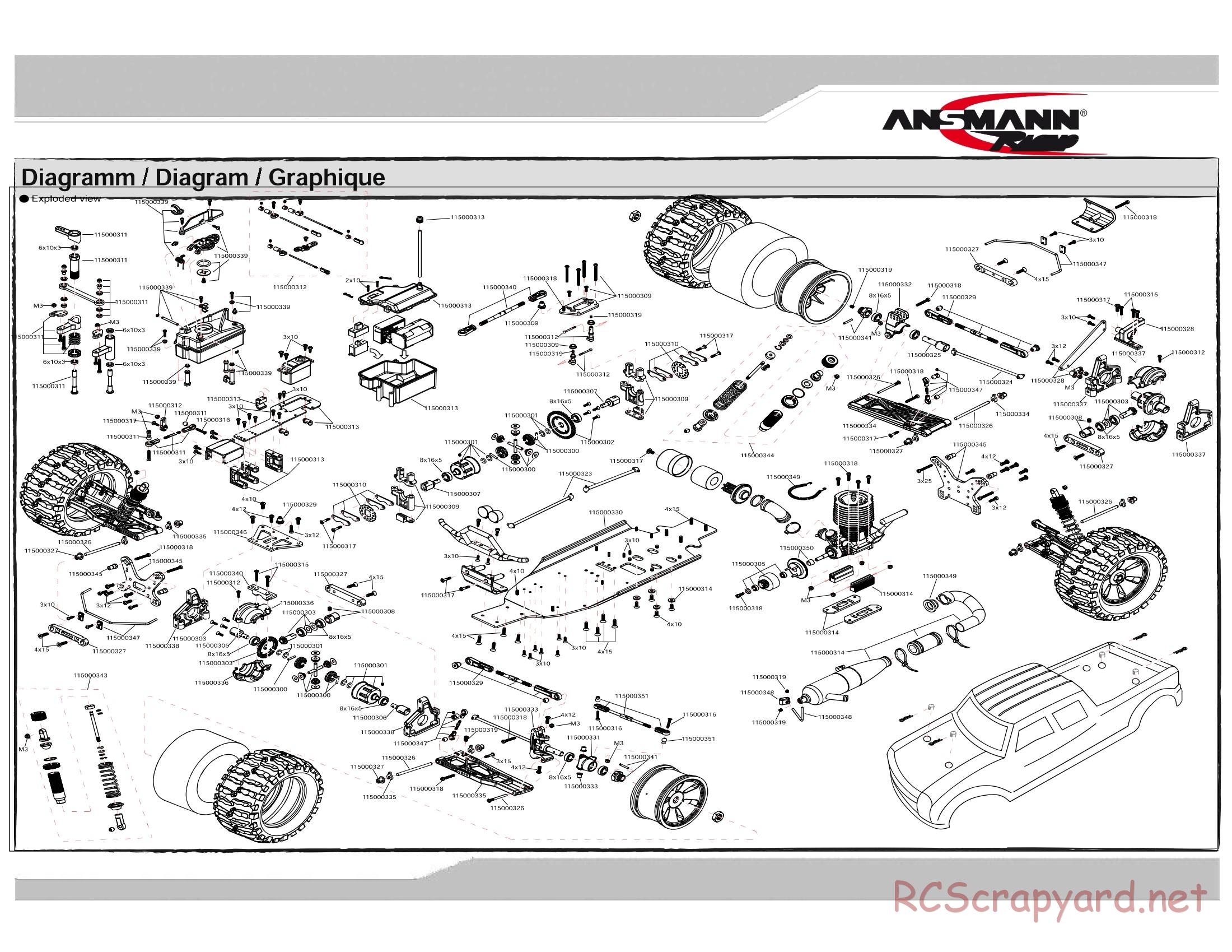 Ansmann - Hogzilla - Exploded View