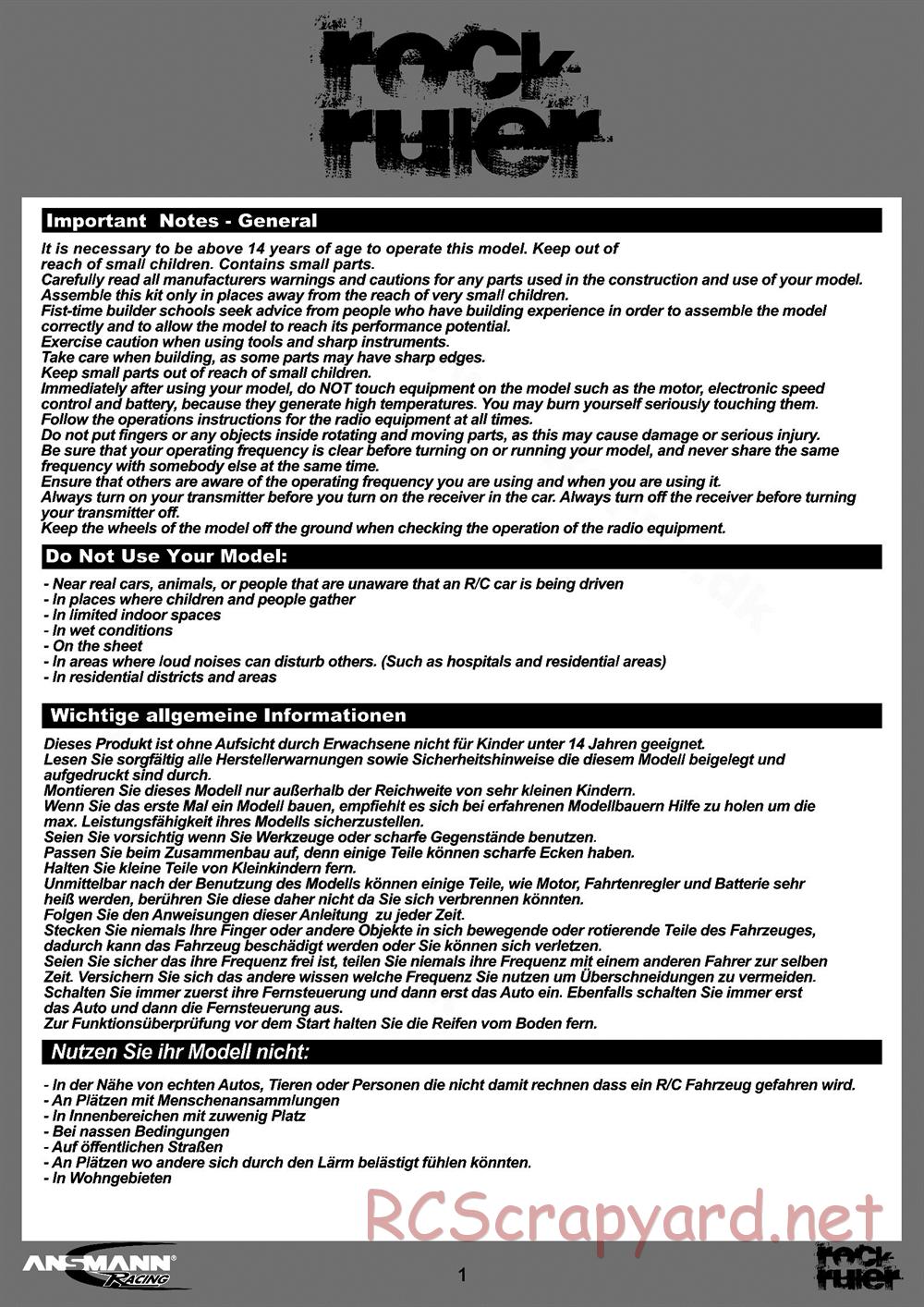 Ansmann - Rock Ruler - Manual - Page 2