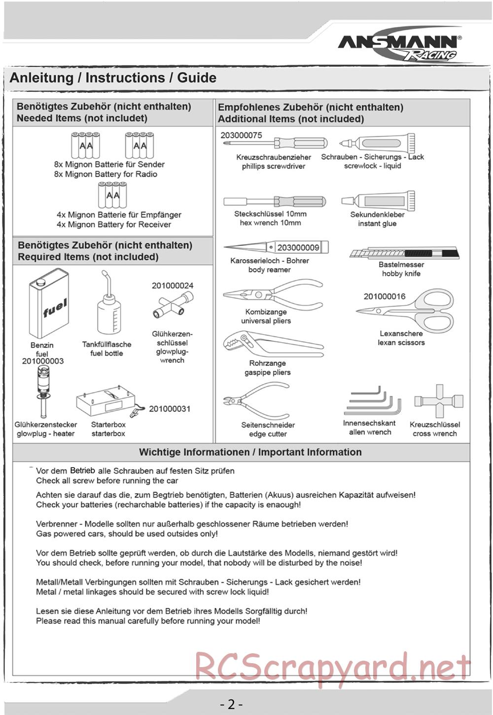 Ansmann - Short Course Truck - Manual - Page 2