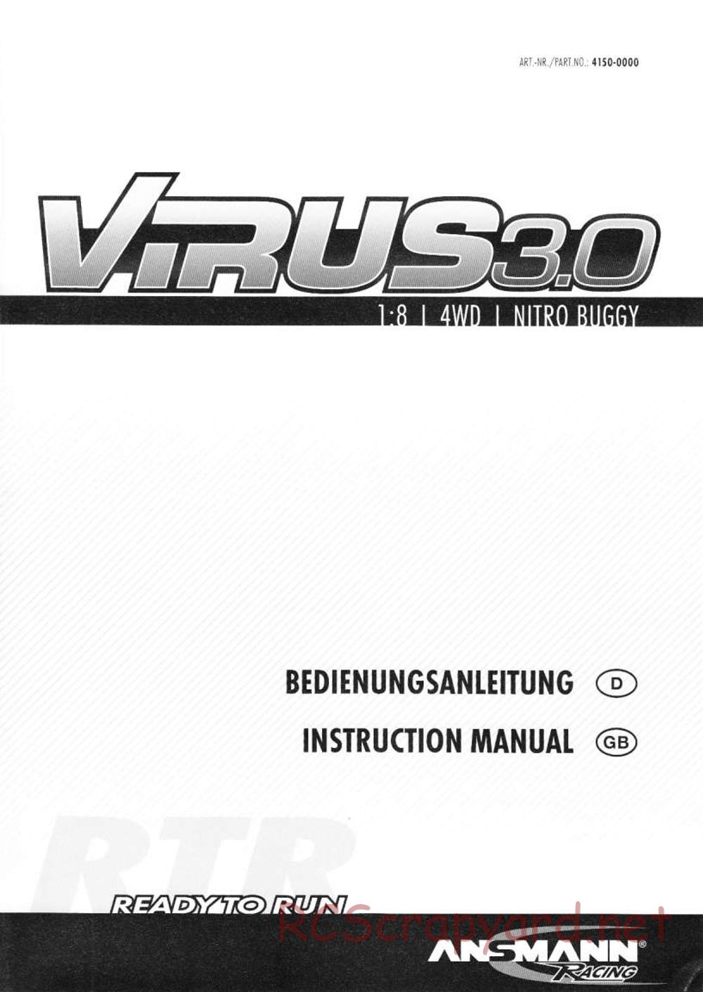 Ansmann - Virus 3.0 RTR - Manual - Page 1