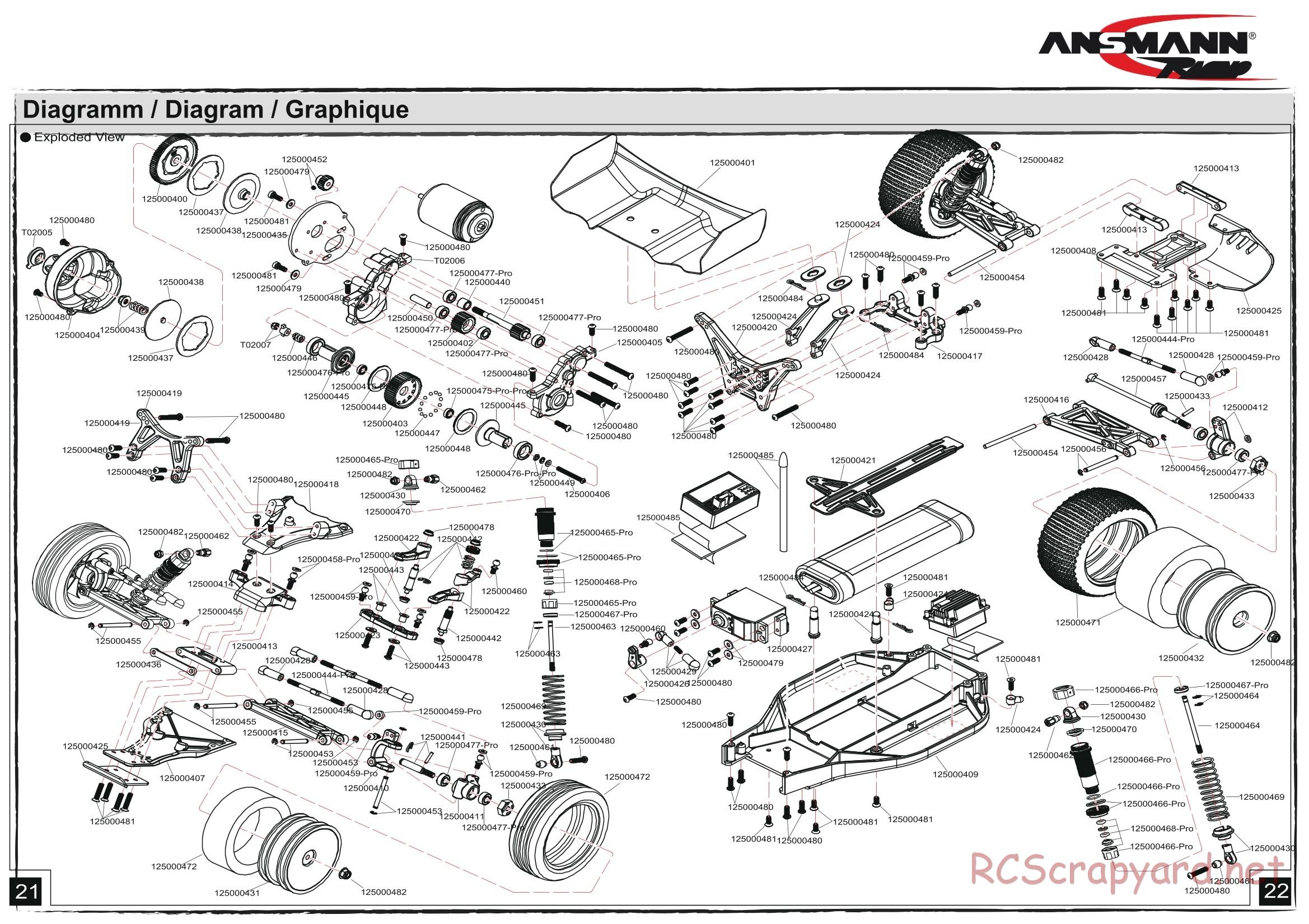 Ansmann - X2 - Exploded View
