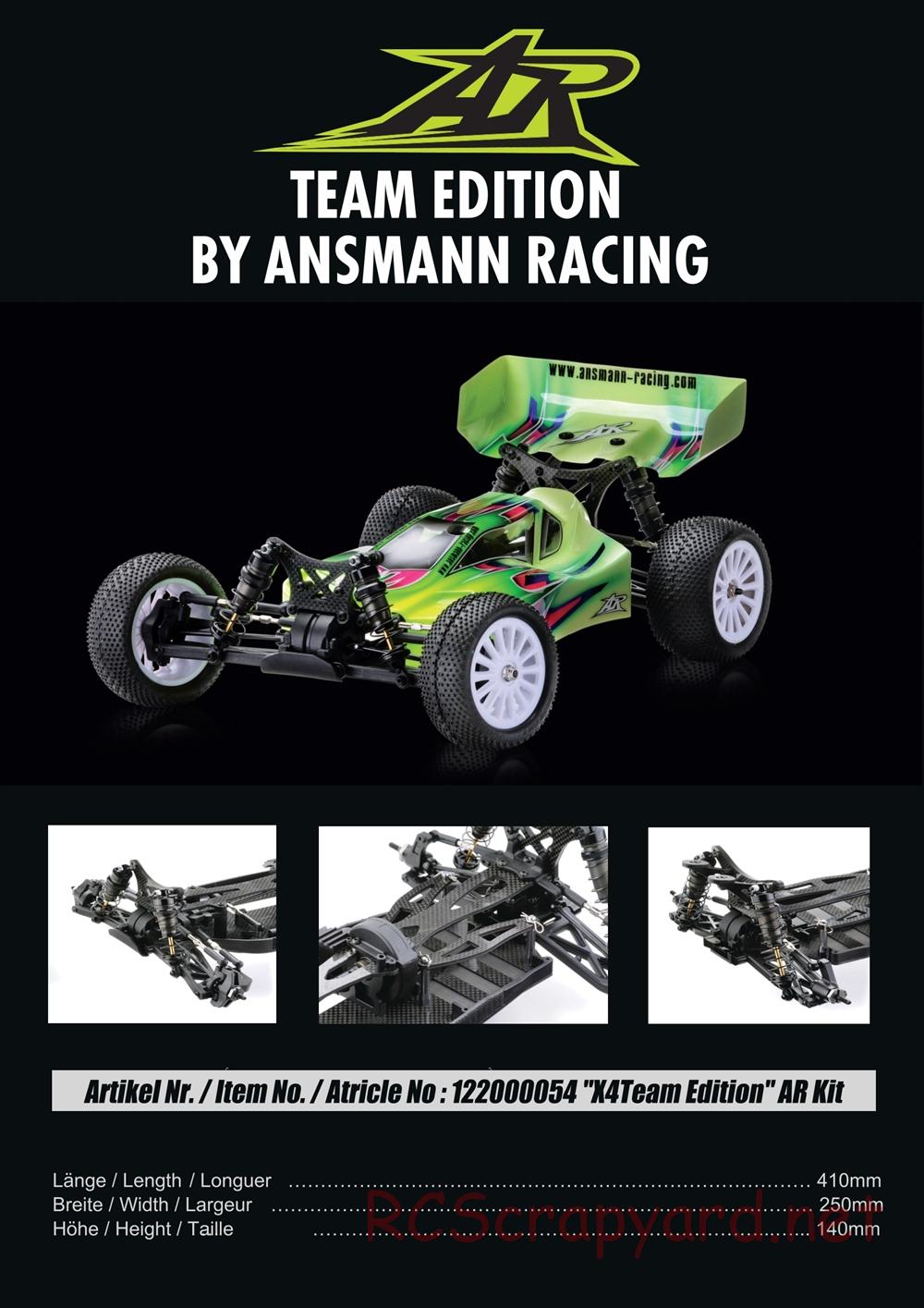 Ansmann - X4 Team Edition (X4te) - Manual - Page 1