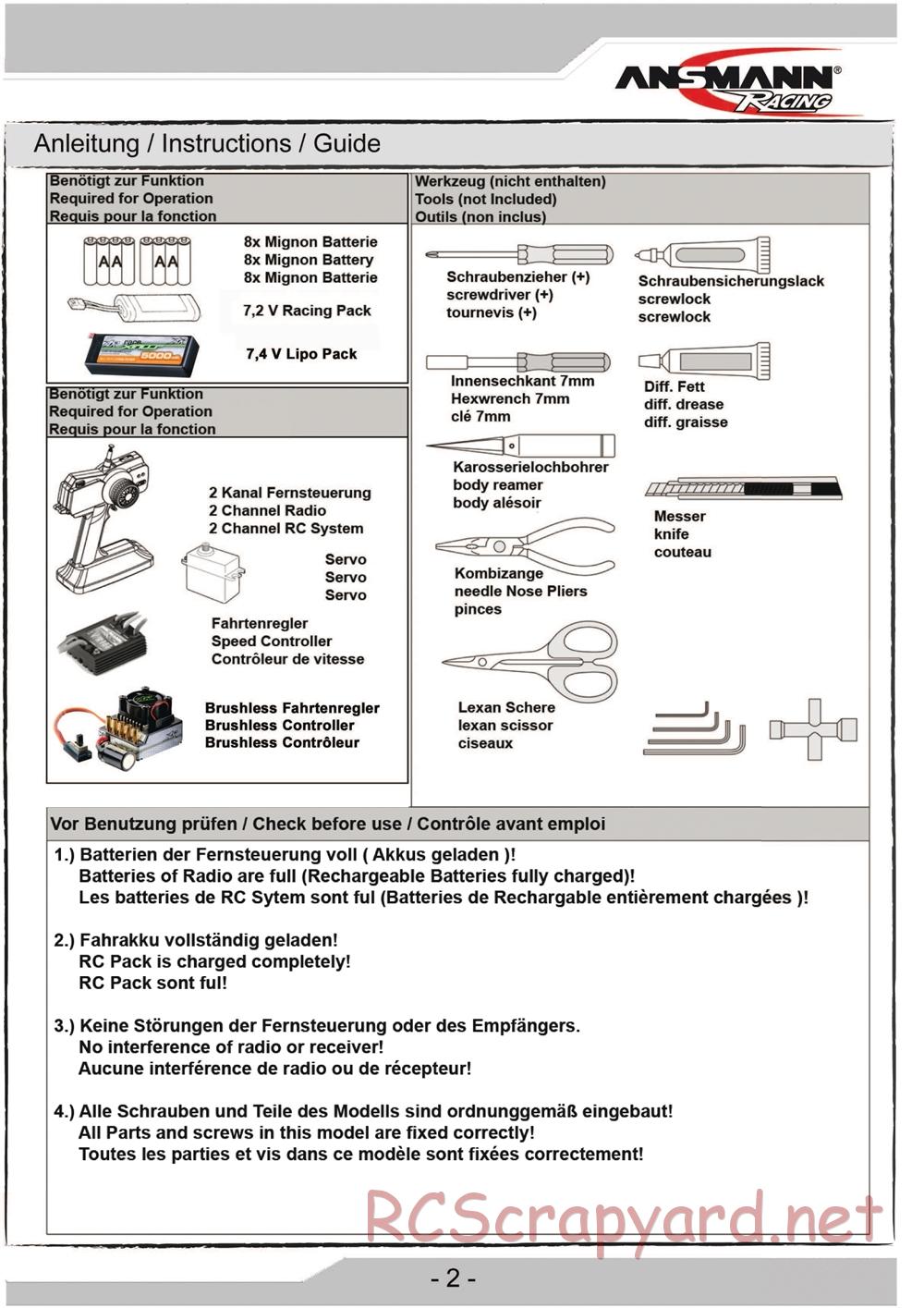 Ansmann - X4 Team Edition (X4te) - Manual - Page 2