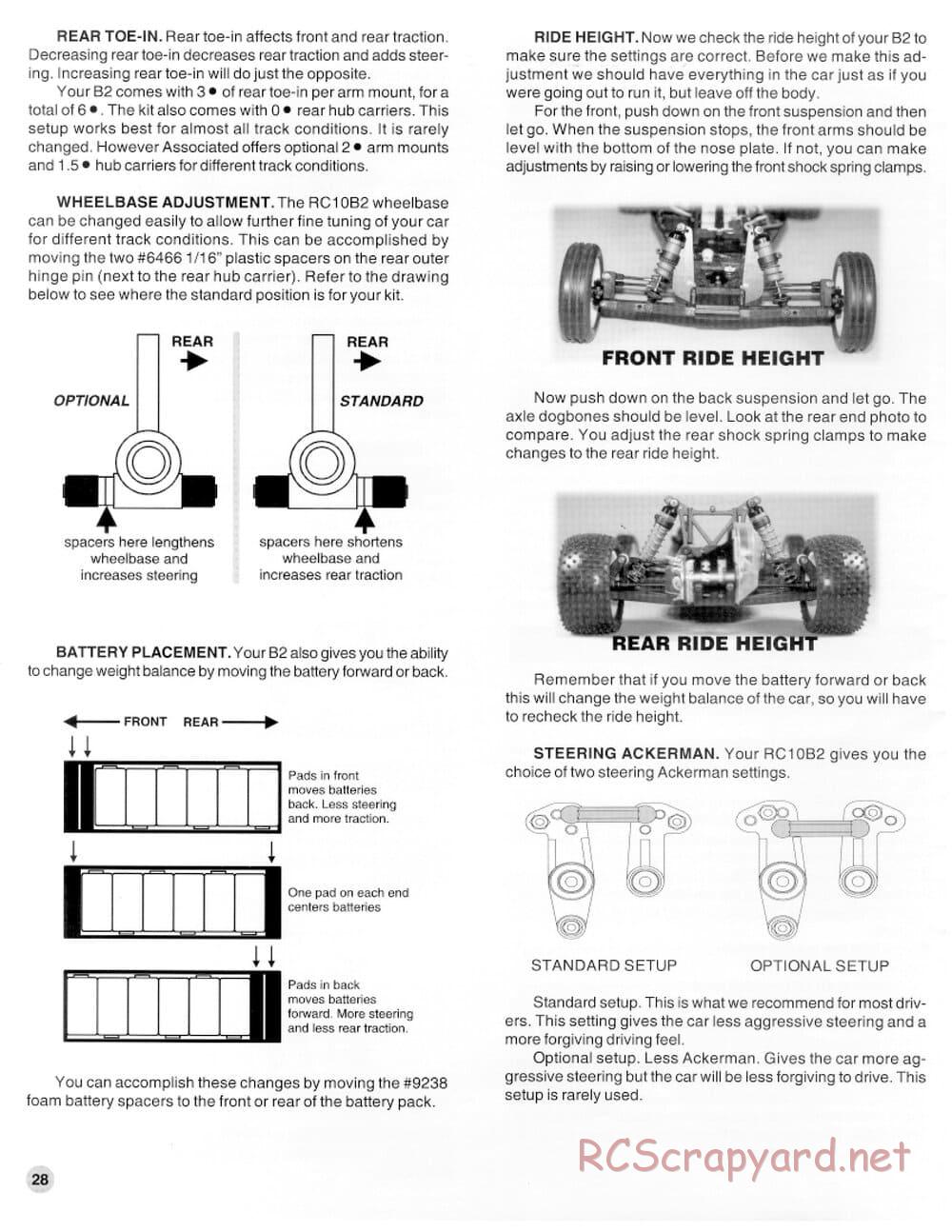 Team Associated - RC10 B2 - Manual - Page 28
