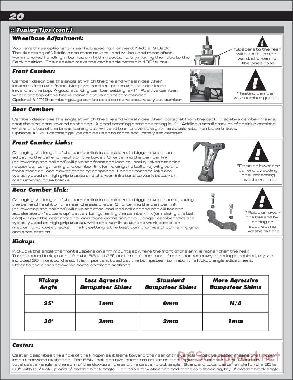 Team Associated - RC10 B5M Factory Lite - Manual - Page 20