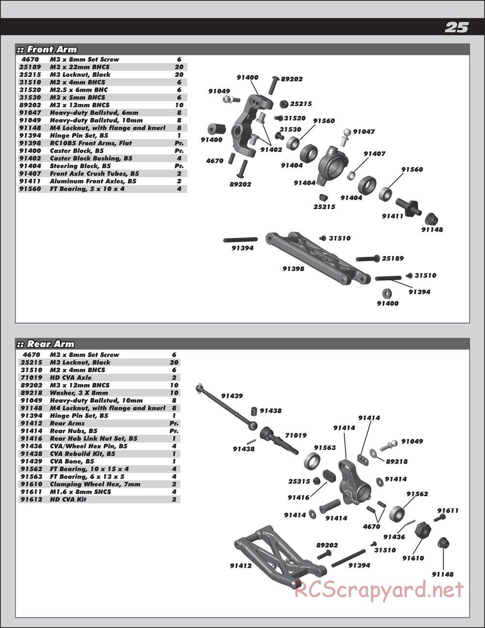 Team Associated - RC10 B5M Factory Lite - Manual - Page 25