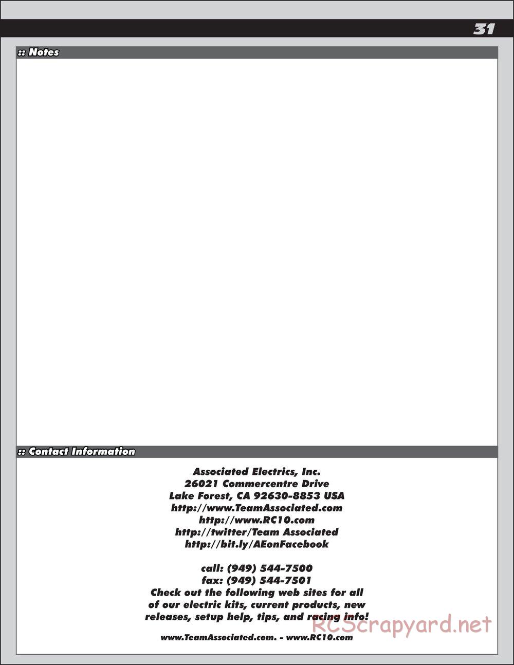 Team Associated - RC10 B5M Factory Lite - Manual - Page 31
