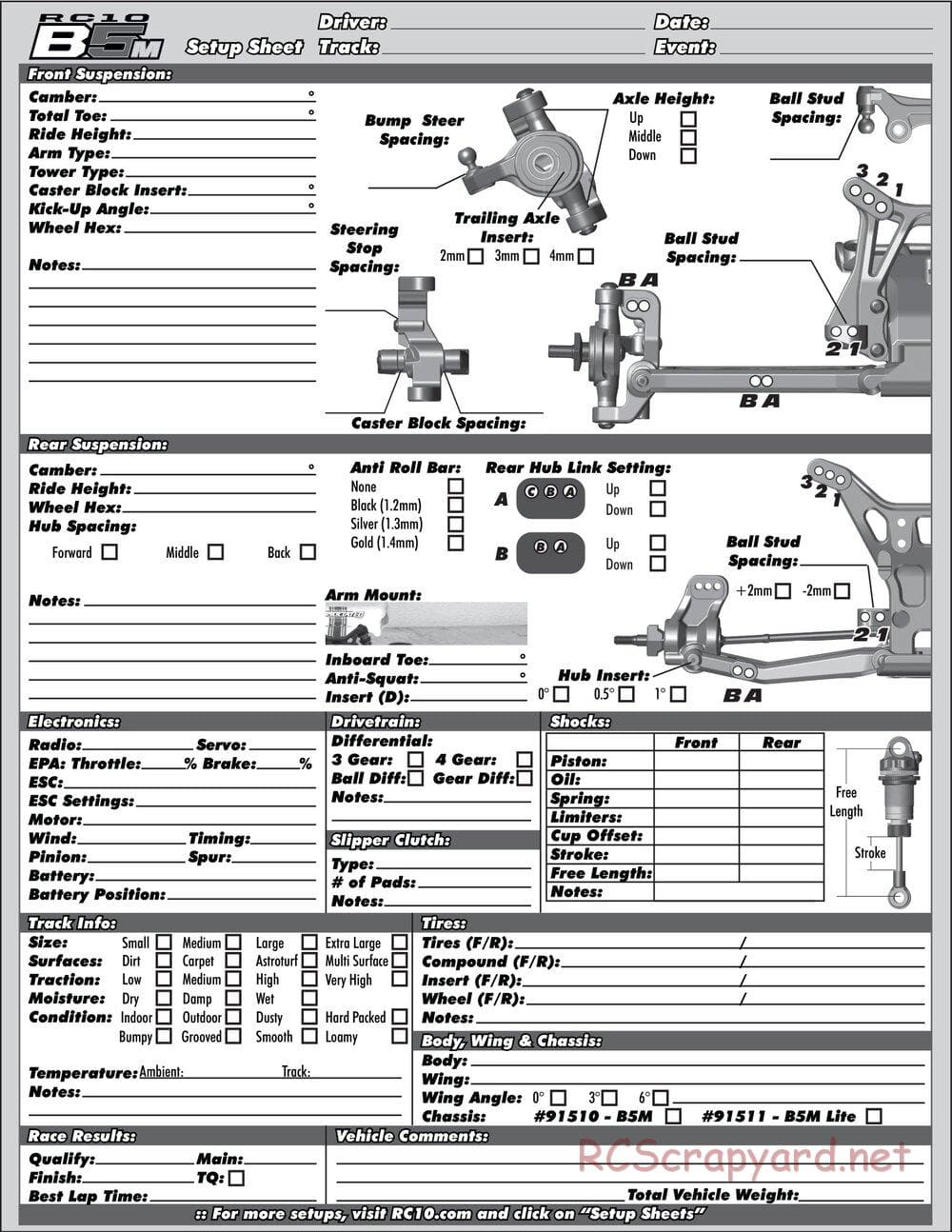 Team Associated - RC10 B5M Factory Lite - Manual - Page 33