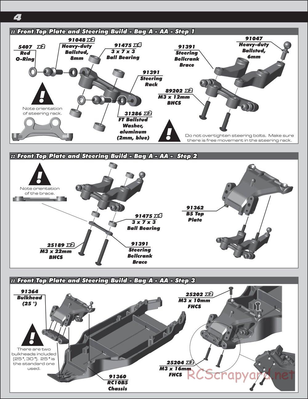 Team Associated - RC10 B5 Team Kit - Manual - Page 4