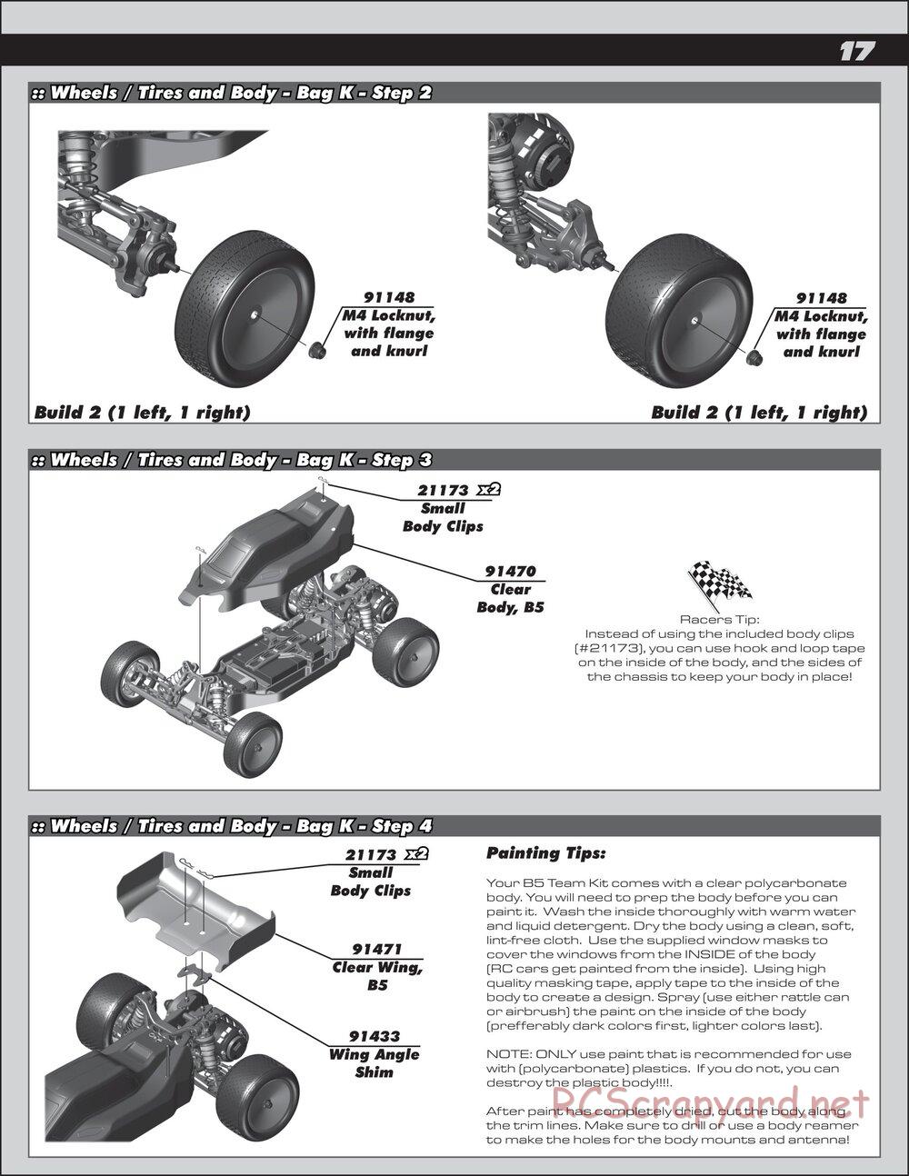 Team Associated - RC10 B5 Team Kit - Manual - Page 17