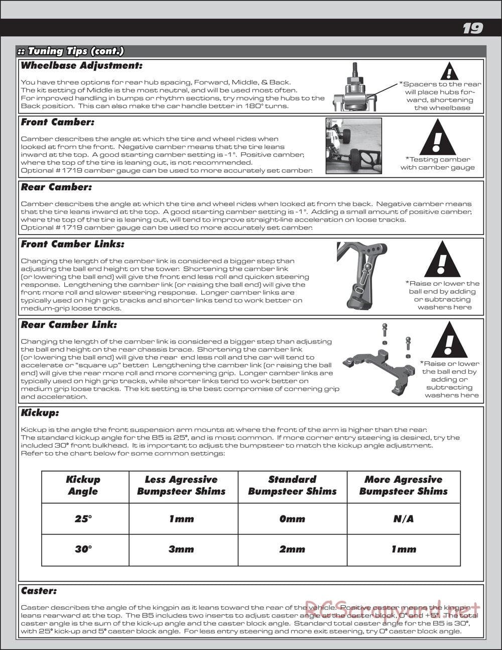 Team Associated - RC10 B5 Team Kit - Manual - Page 19