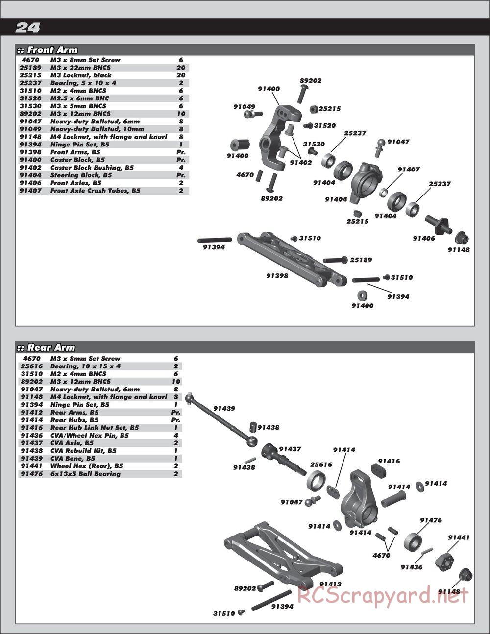 Team Associated - RC10 B5 Team Kit - Manual - Page 24