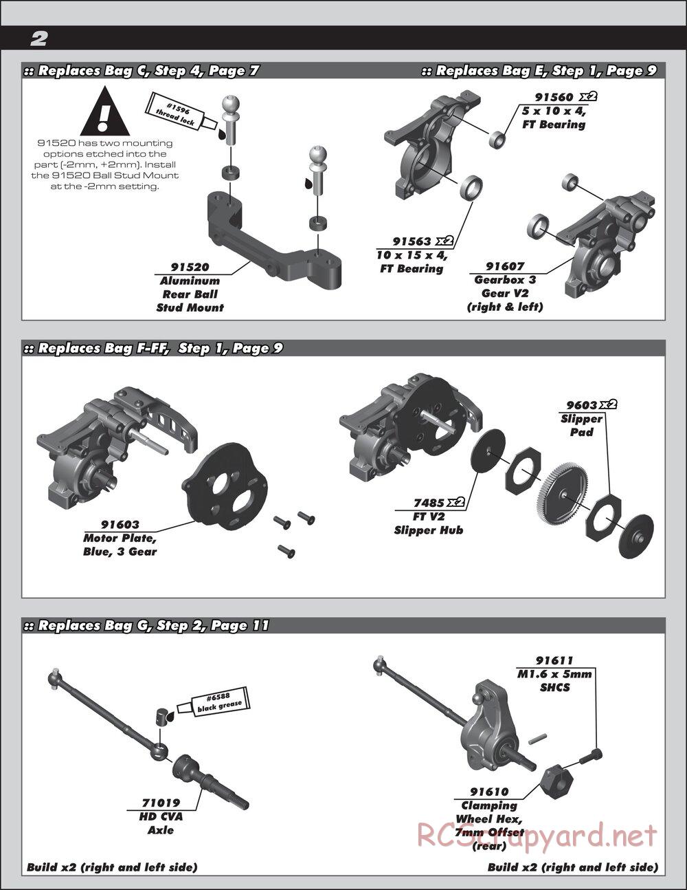 Team Associated - RC10 B5M Champions Edition - Manual Supplement - Page 2