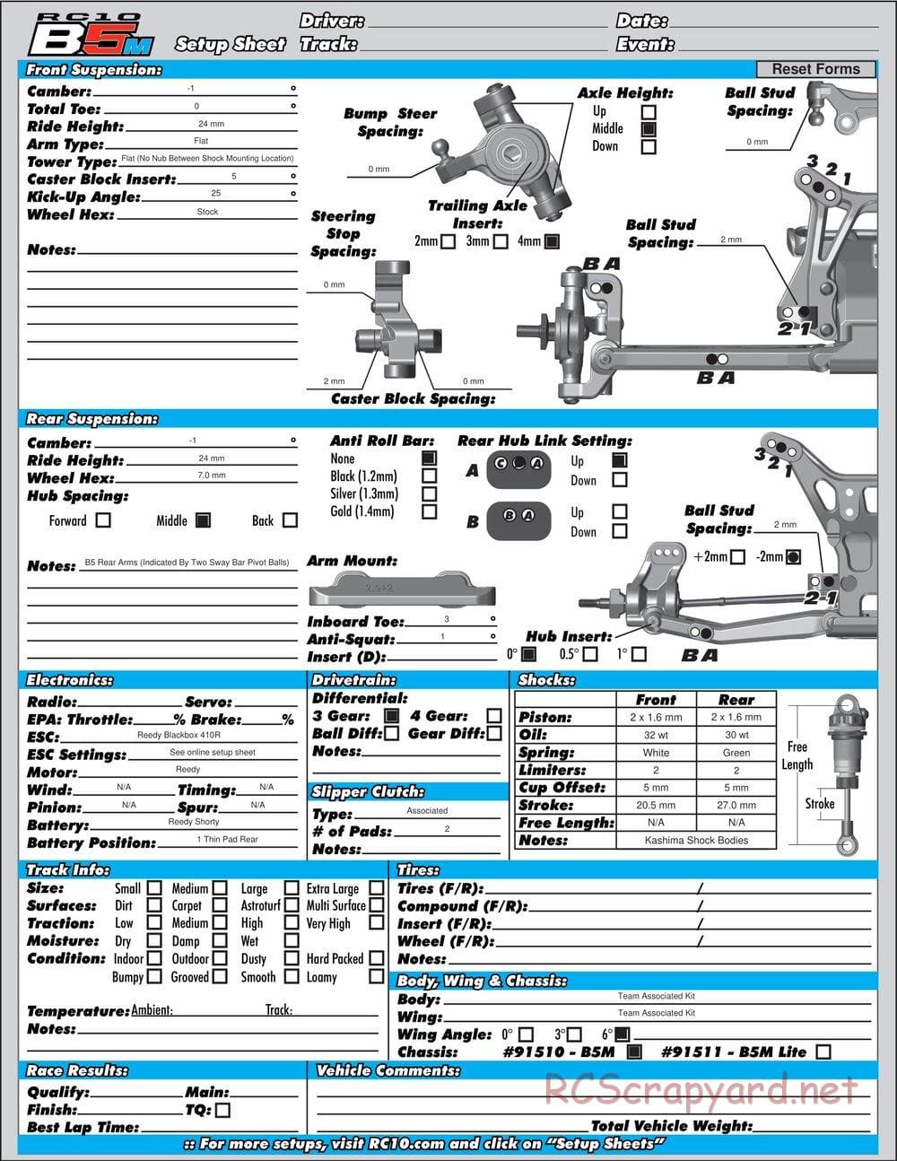 Team Associated - RC10 B5M Champions Edition - Manual Supplement - Page 4