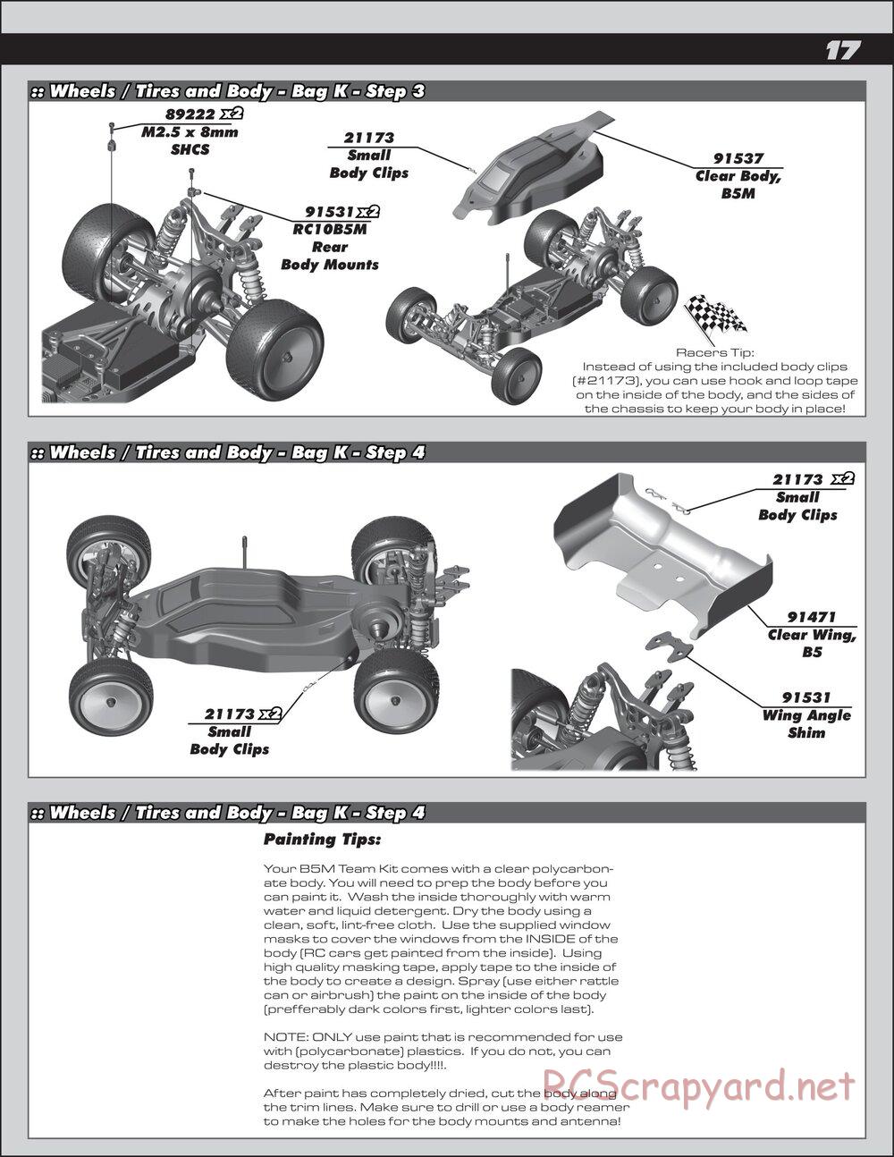 Team Associated - RC10 B5M Team Kit - Manual - Page 17