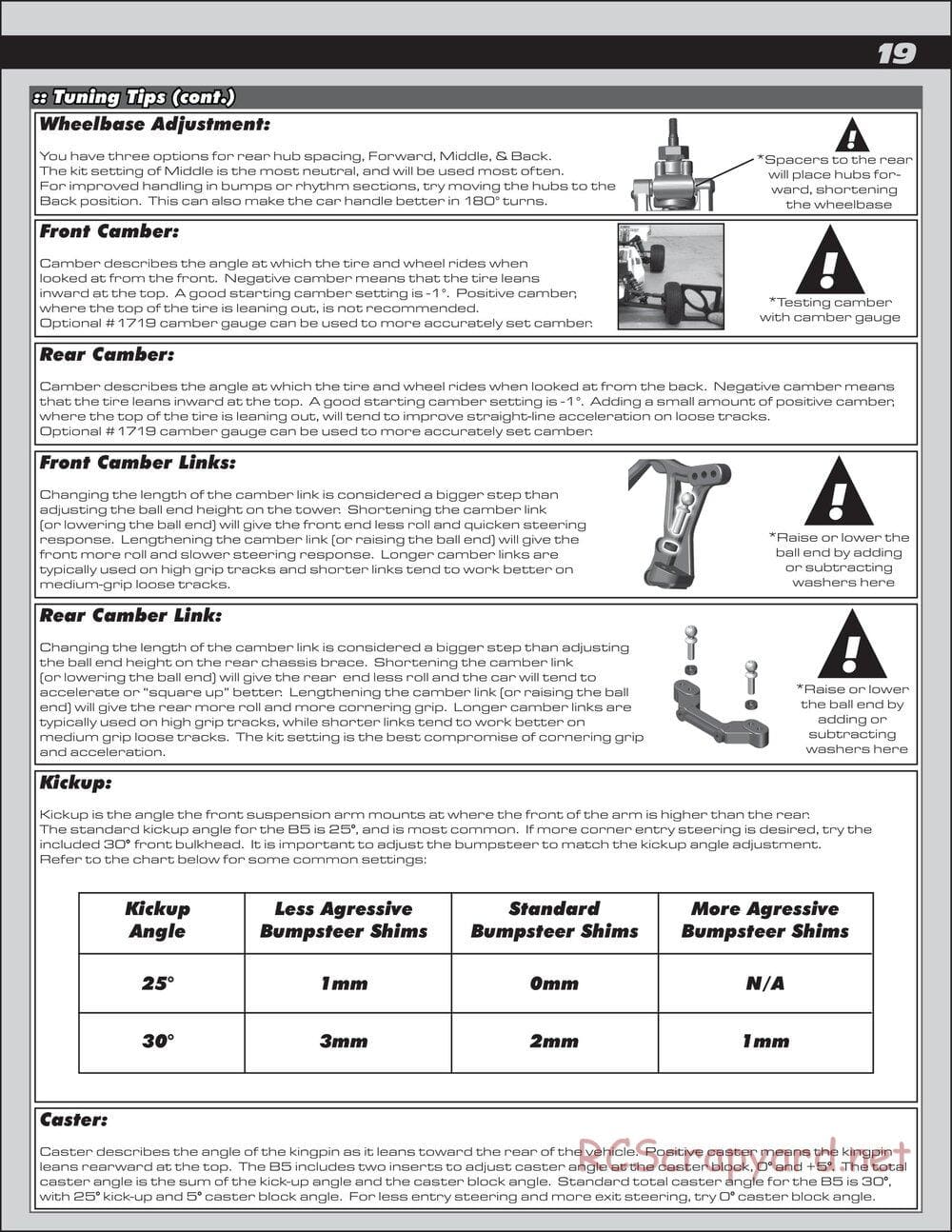 Team Associated - RC10 B5M Team Kit - Manual - Page 19