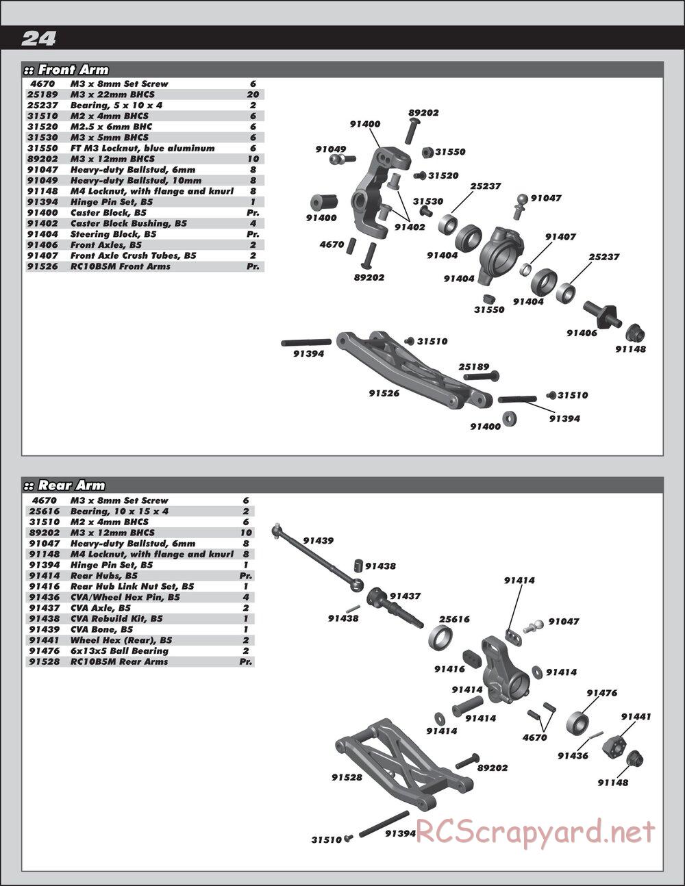 Team Associated - RC10 B5M Team Kit - Manual - Page 24