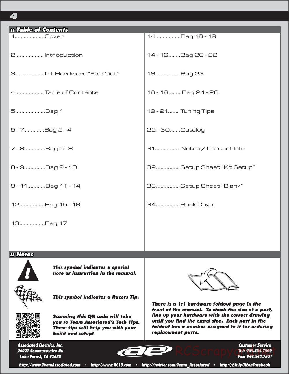 Team Associated - RC10 B6 Team Kit - Manual - Page 4