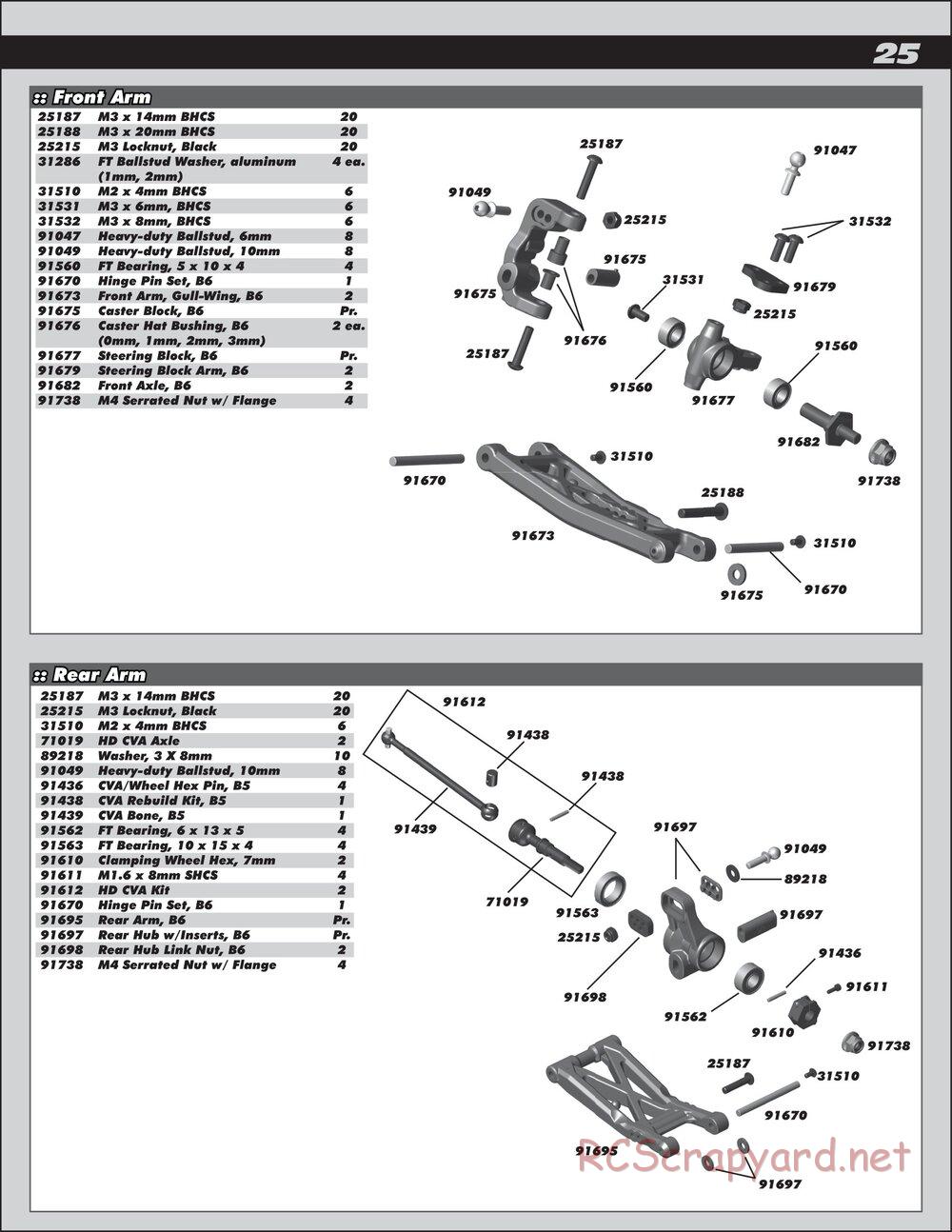 Team Associated - RC10 B6 Team Kit - Manual - Page 25