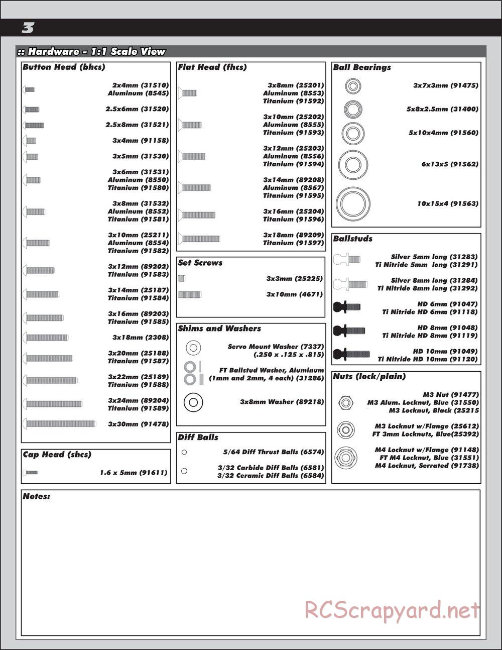 Team Associated - RC10 B6D Team Kit - Manual - Page 3