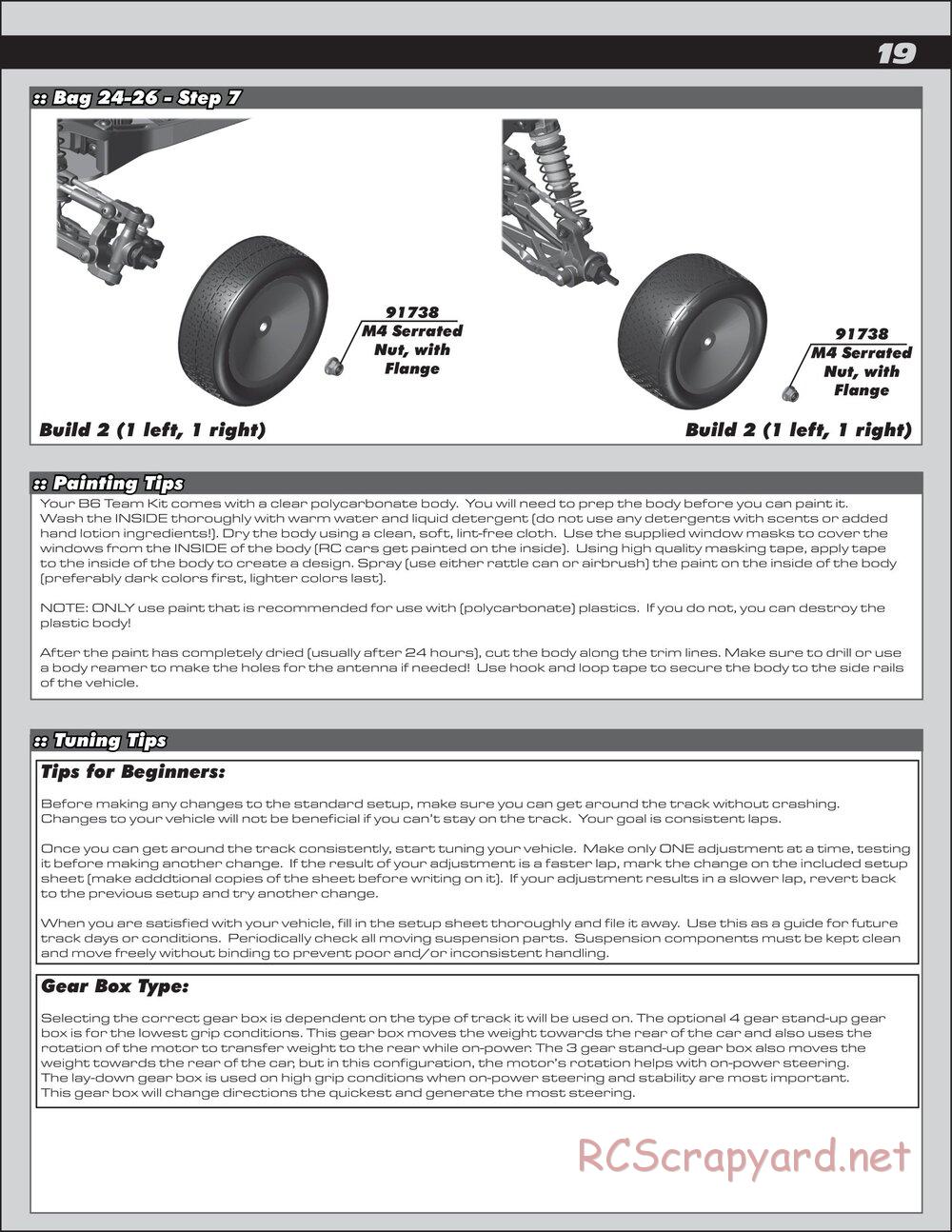 Team Associated - RC10 B6D Team Kit - Manual - Page 19