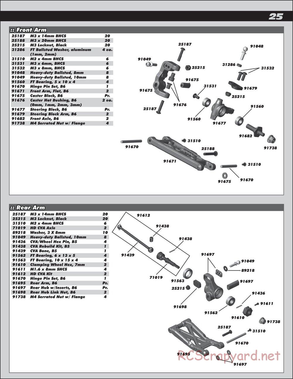Team Associated - RC10 B6D Team Kit - Manual - Page 25