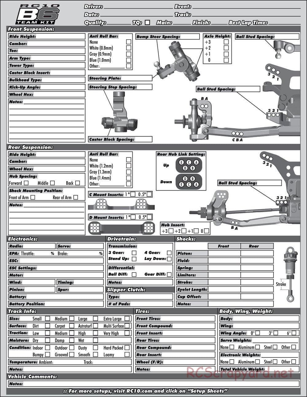 Team Associated - RC10 B6D Team Kit - Manual - Page 33