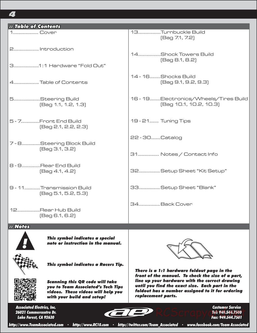 Team Associated - RC10 B6 Club Racer - Manual - Page 4