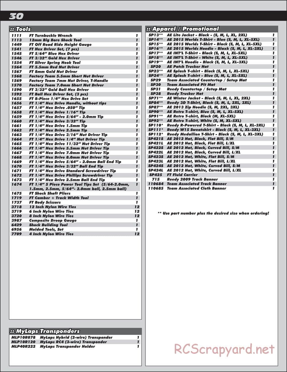 Team Associated - RC10 B6 Club Racer - Manual - Page 30