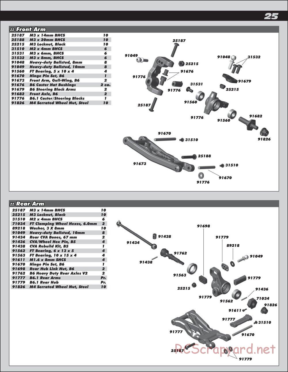 Team Associated - RC10 B6.1 Team Kit - Manual - Page 25