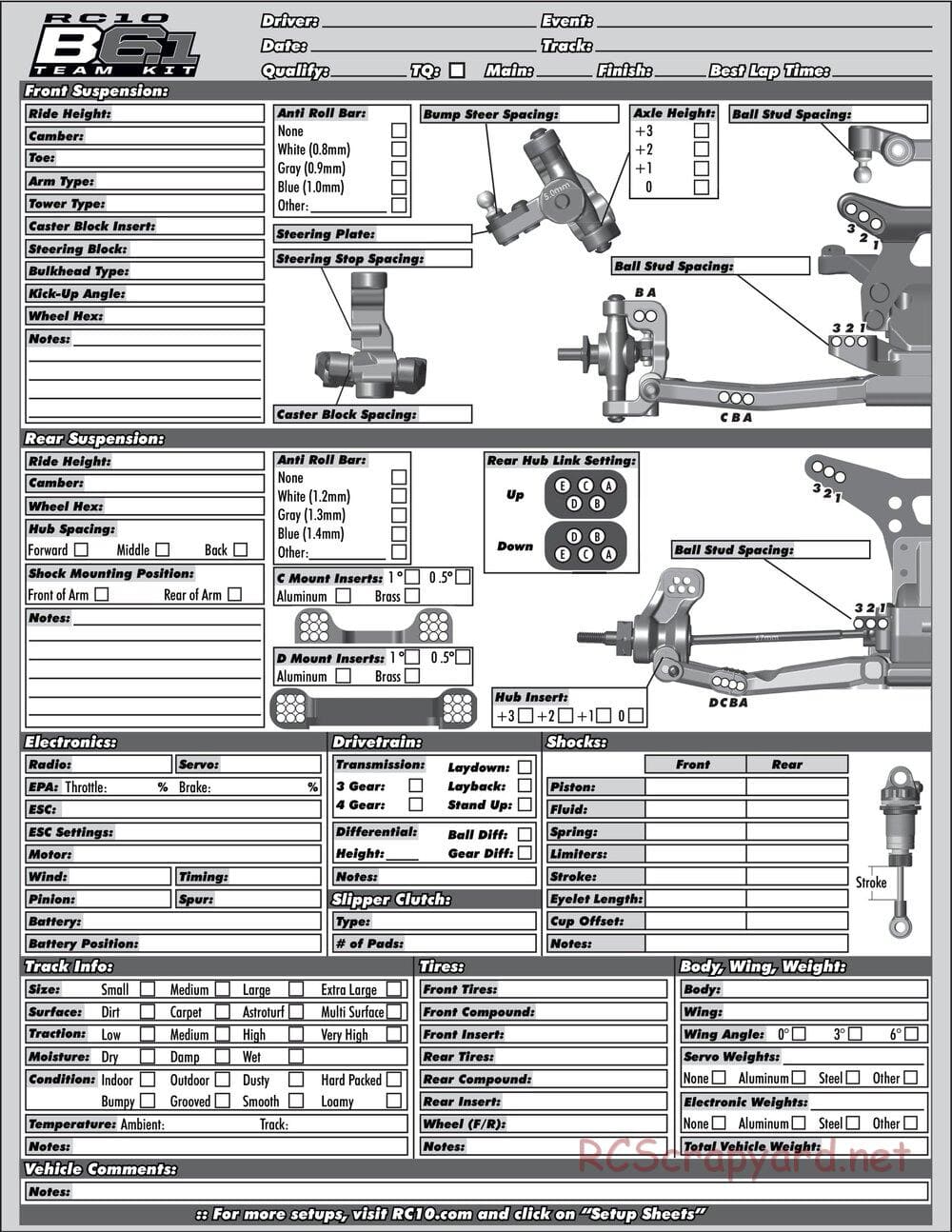 Team Associated - RC10 B6.1 Team Kit - Manual - Page 33