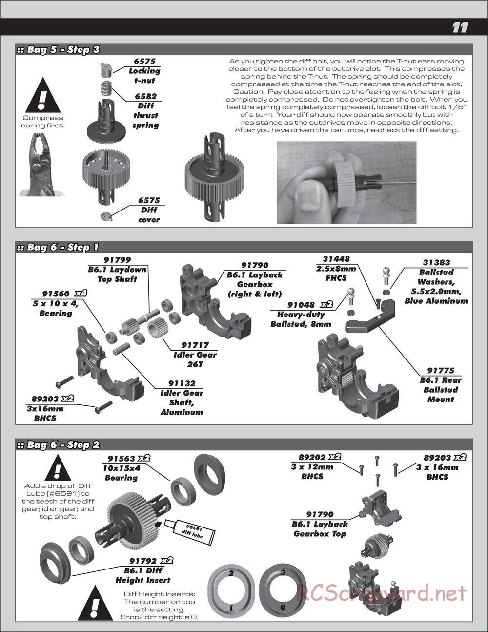 Team Associated - RC10 B6.1D Team Kit - Manual - Page 11