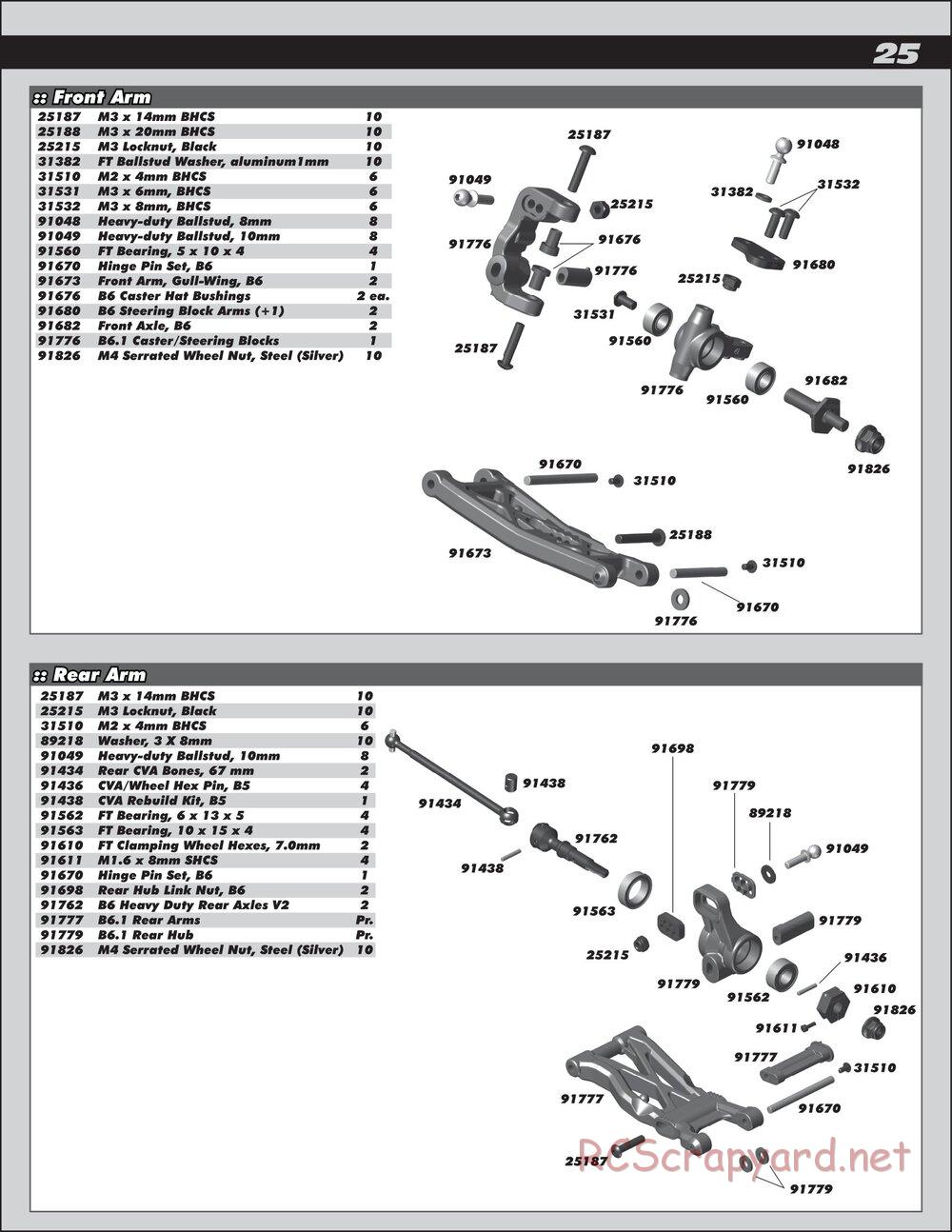 Team Associated - RC10 B6.1D Team Kit - Manual - Page 25