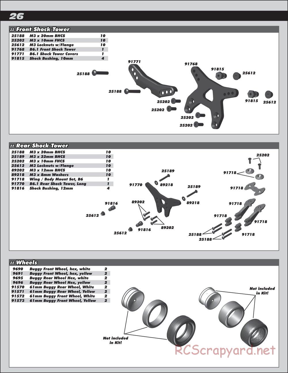 Team Associated - RC10 B6.1D Team Kit - Manual - Page 26