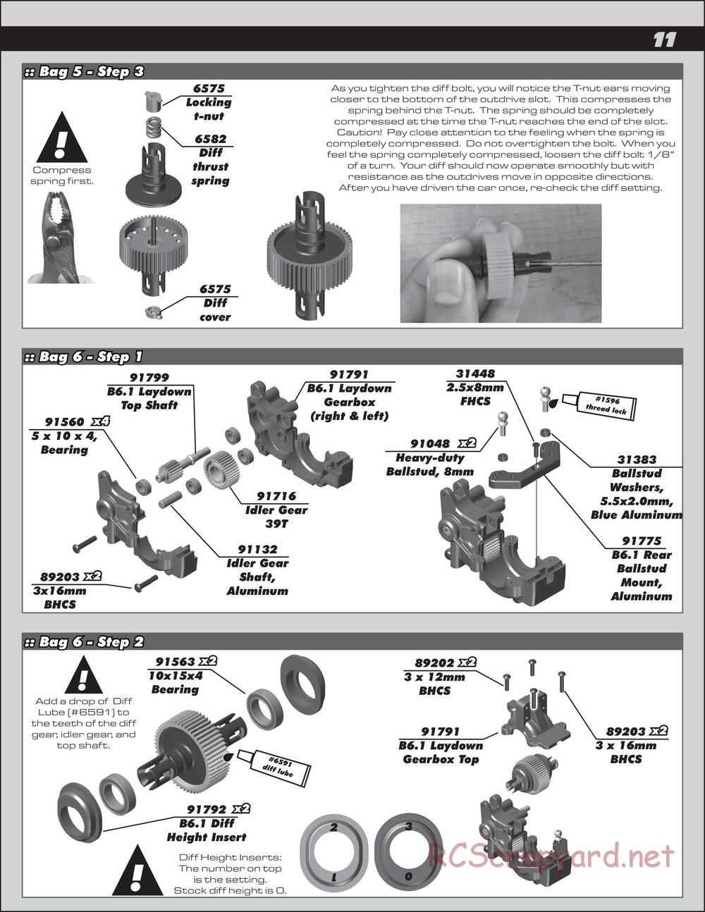 Team Associated - RC10 B6.1DL Team Kit - Manual - Page 11