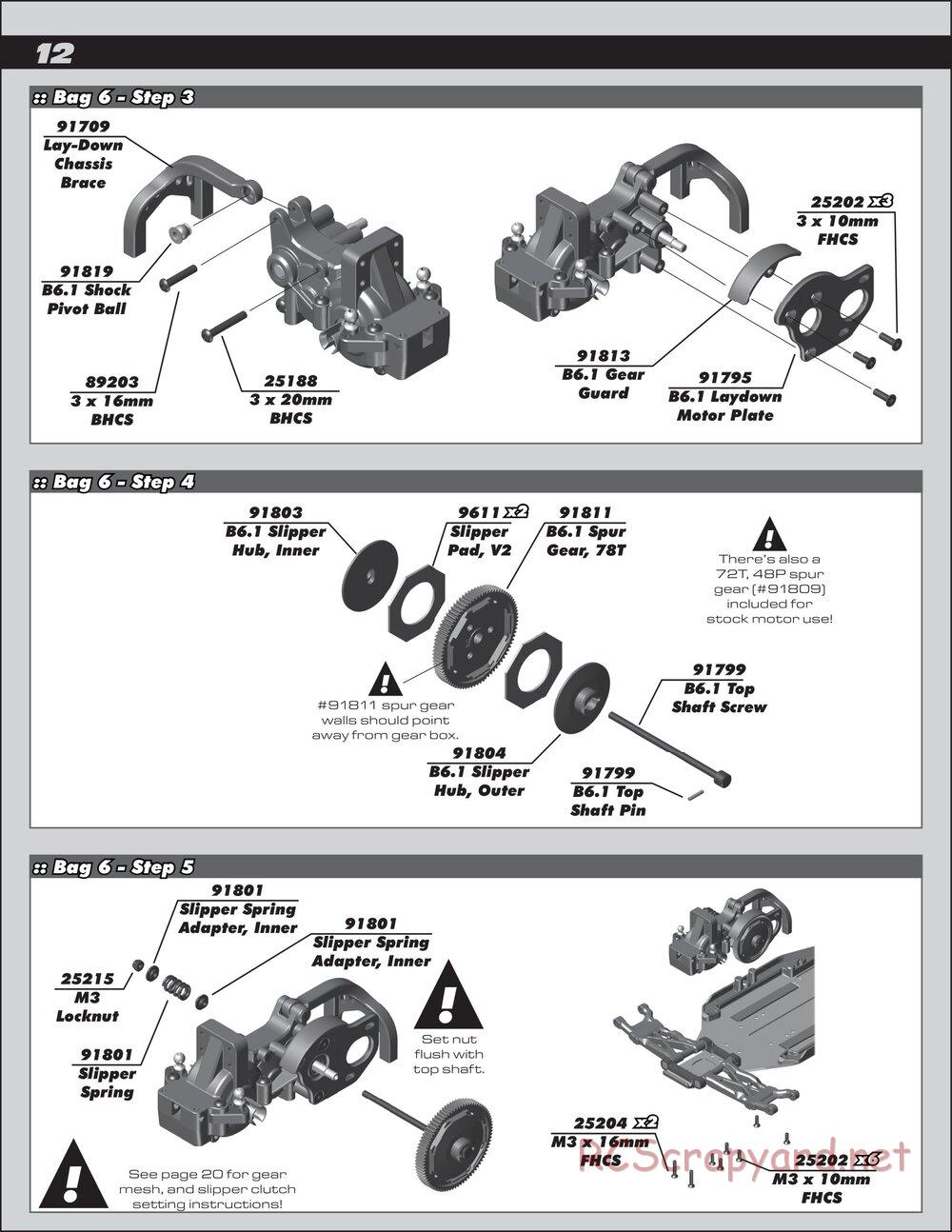 Team Associated - RC10 B6.1DL Team Kit - Manual - Page 12