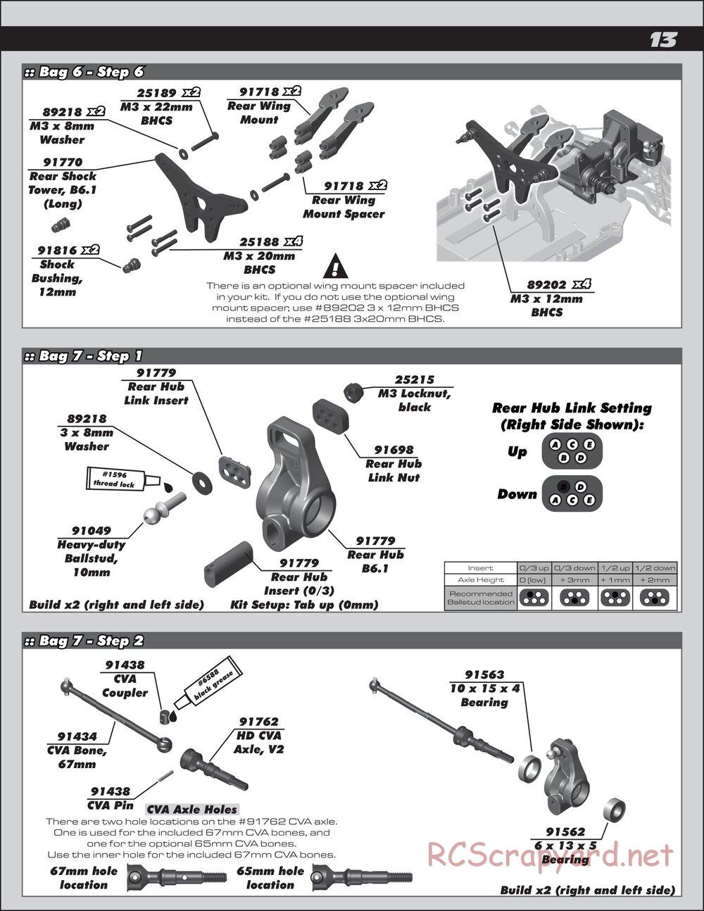 Team Associated - RC10 B6.1DL Team Kit - Manual - Page 13