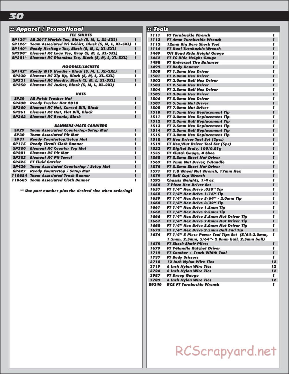 Team Associated - RC10 B6.1DL Team Kit - Manual - Page 30