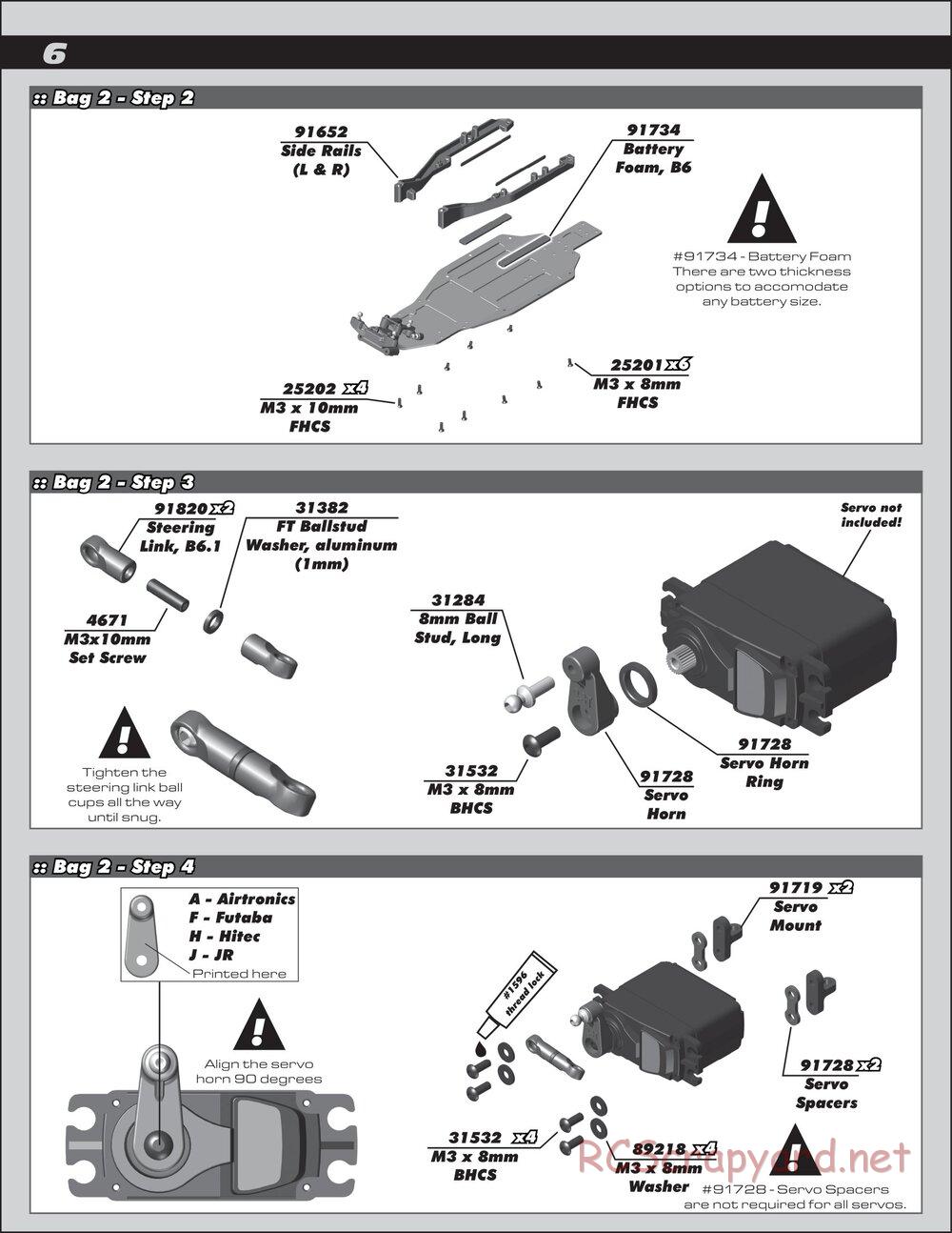 Team Associated - RC10 B6.1 Factory Lite - Manual - Page 6